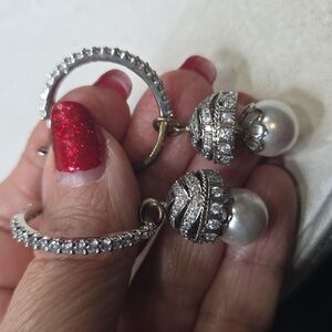 Convertible pearl hoop earrings